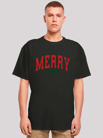F4NT4STIC Shirt 'Merry Christmas' in Black: front
