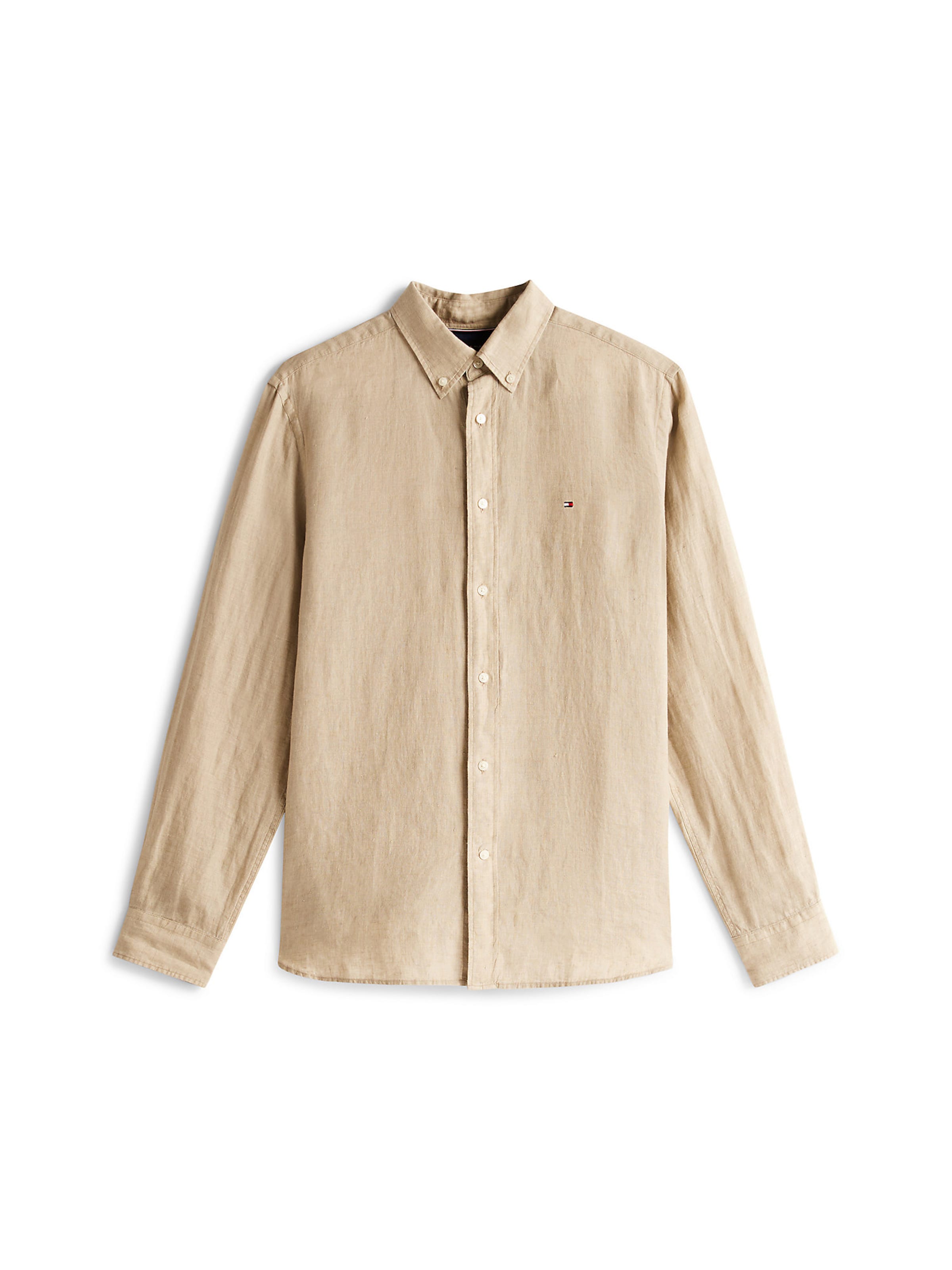 TOMMY HILFIGER Regular fit Overhemd in Beige: voorkant