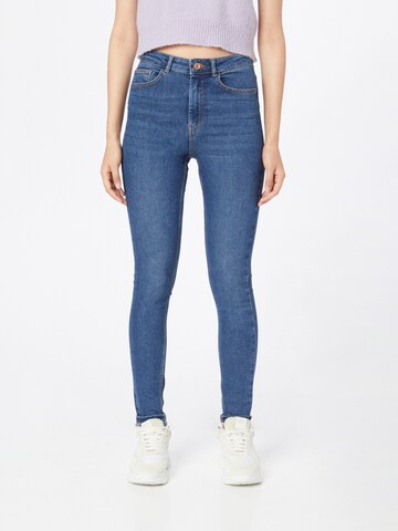 PIECES Skinny Jeans 'High Five' in Blauw: voorkant