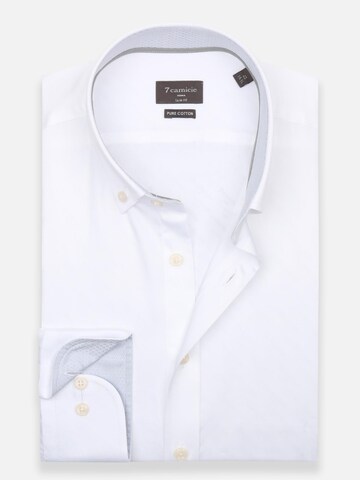 Slim fit Camicia business 'Leonardo' di 7Camicie in bianco