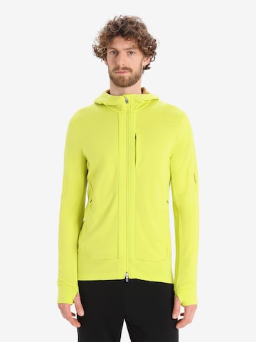 ICEBREAKER Athletic Zip-Up Hoodie 'M Quantum III' in Yellow: front