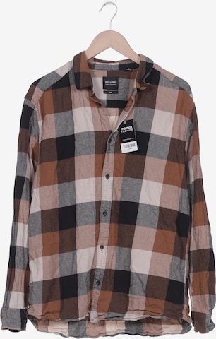 Only & Sons Button Up Shirt in XXL in Brown: front