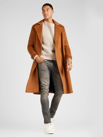 Manteau mi-saison 'SANTONI' Wax London en marron