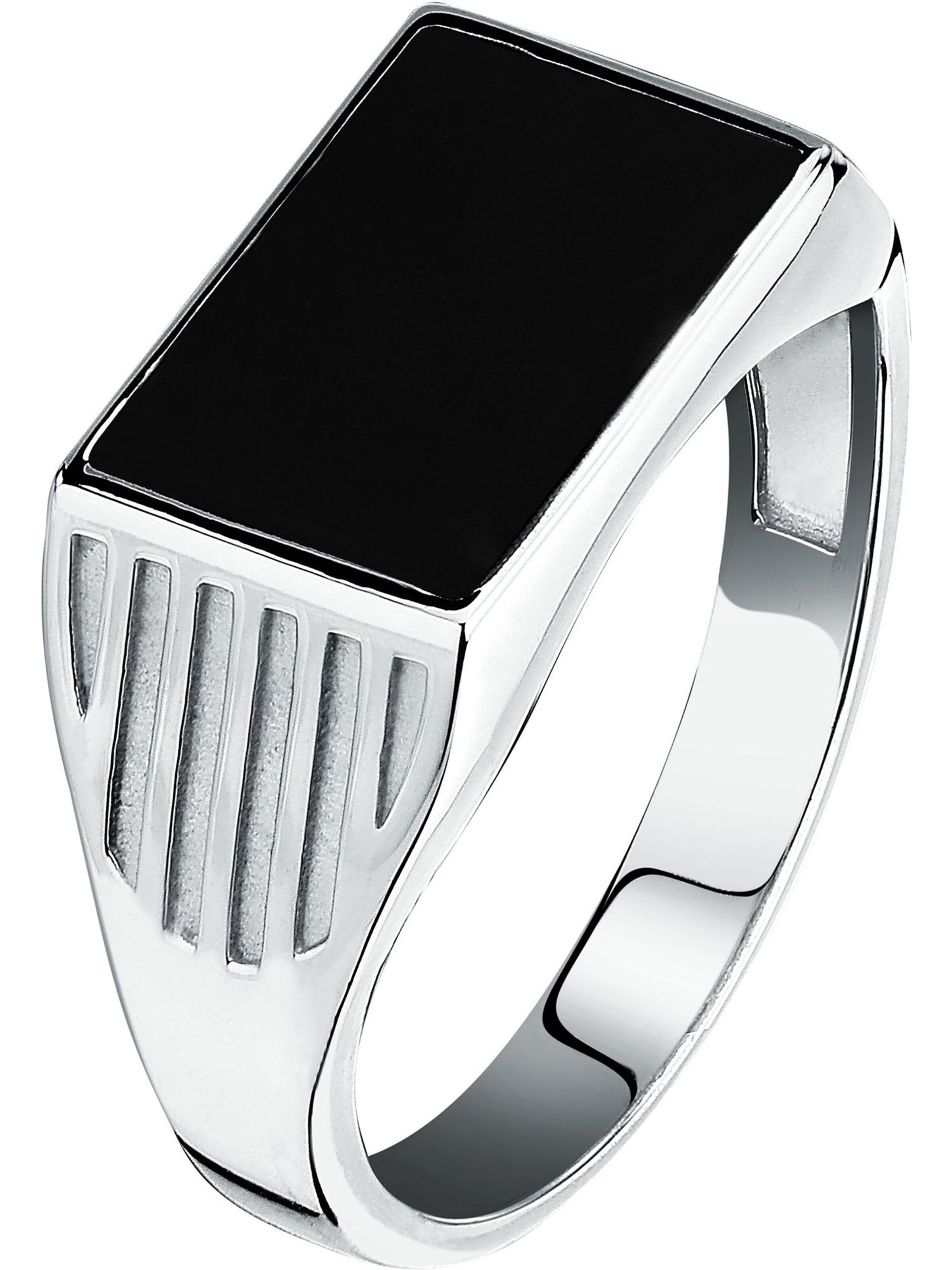 CHRIST Ring in Schwarz: Vorderseite