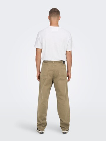 Only & Sons Loosefit Hose 'Edge' in Braun