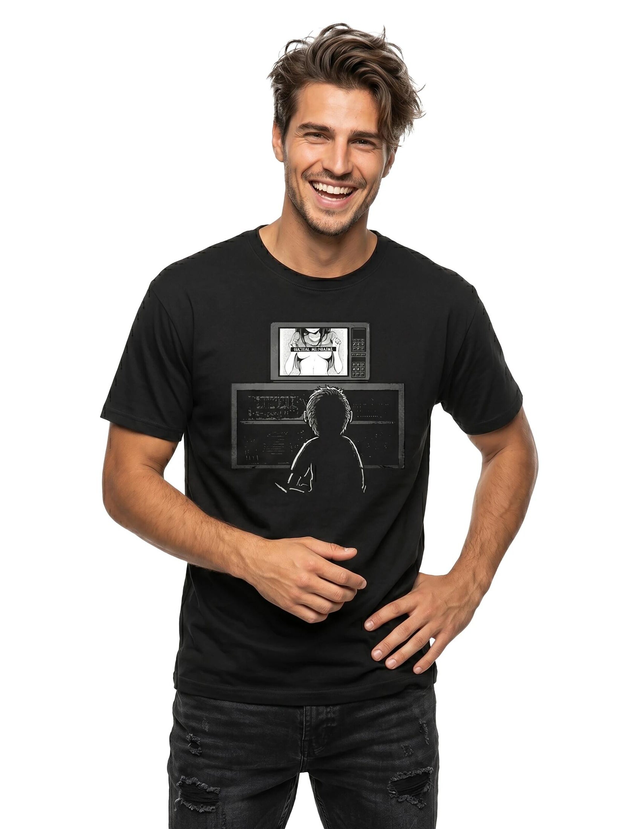 MAKAYA Shirt 'Waifu Material' in Black