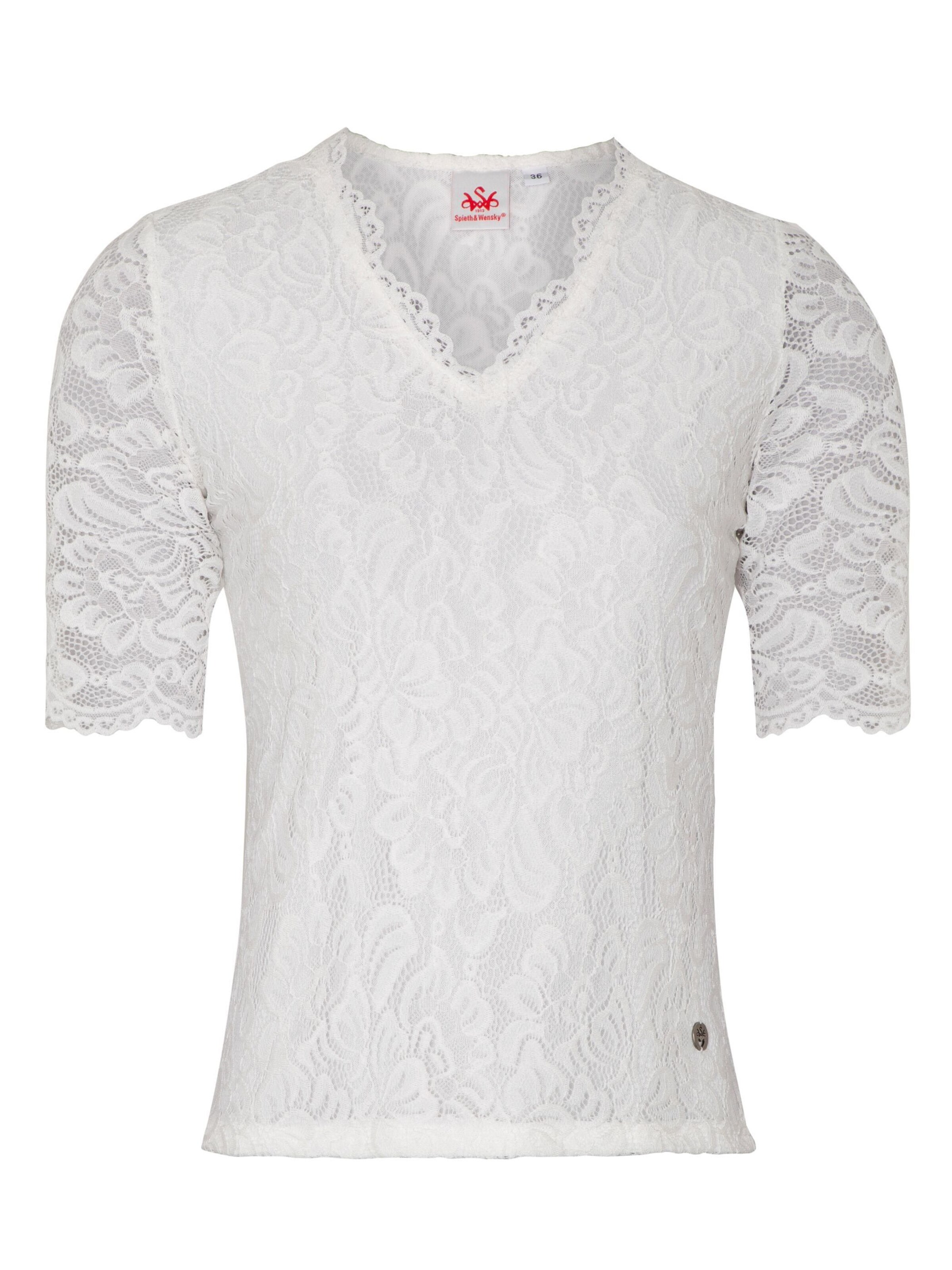 Blouse folklorique 'Arktis' SPIETH & WENSKY en blanc : devant
