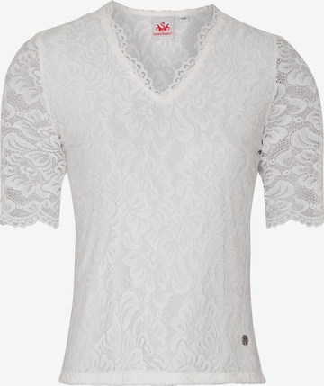 Blouse folklorique 'Arktis' SPIETH & WENSKY en blanc : devant