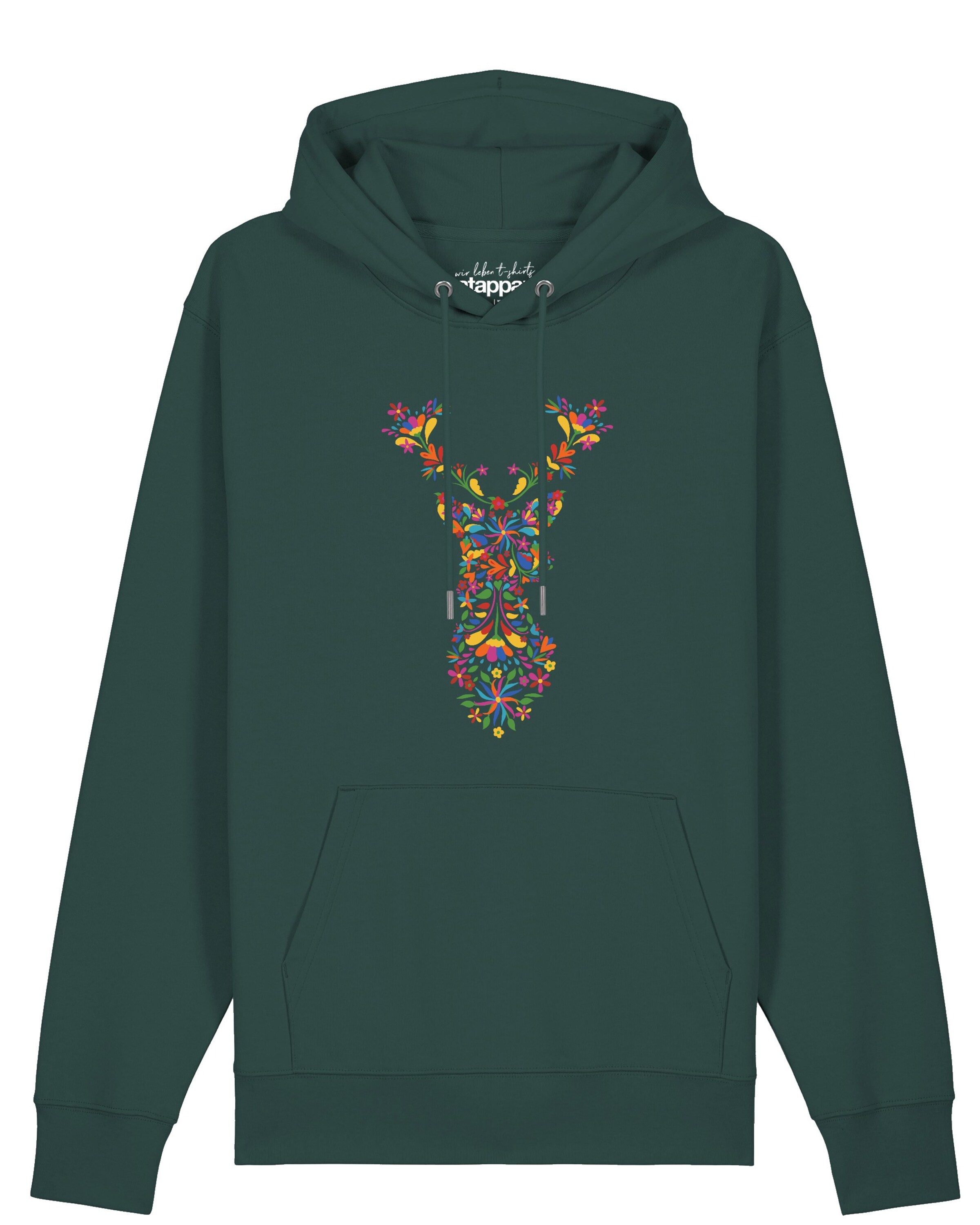 Watapparel Sweatshirt 'Floral Deer' in XXL in azur / gelb / tanne / orange, Produktansicht