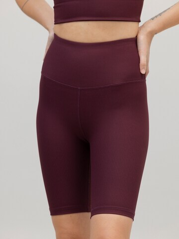 Hey Honey Skinny Leggings 'Biker Ribbed' in Rood