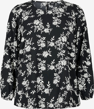 Zizzi Blouse 'XFIKKA' in Zwart: voorkant