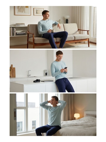 Phil & Co. Berlin Pyjama lang 'Fashionable'‌‌‌‌‌‌‌‌‌ in Mischfarben: Vorderseite