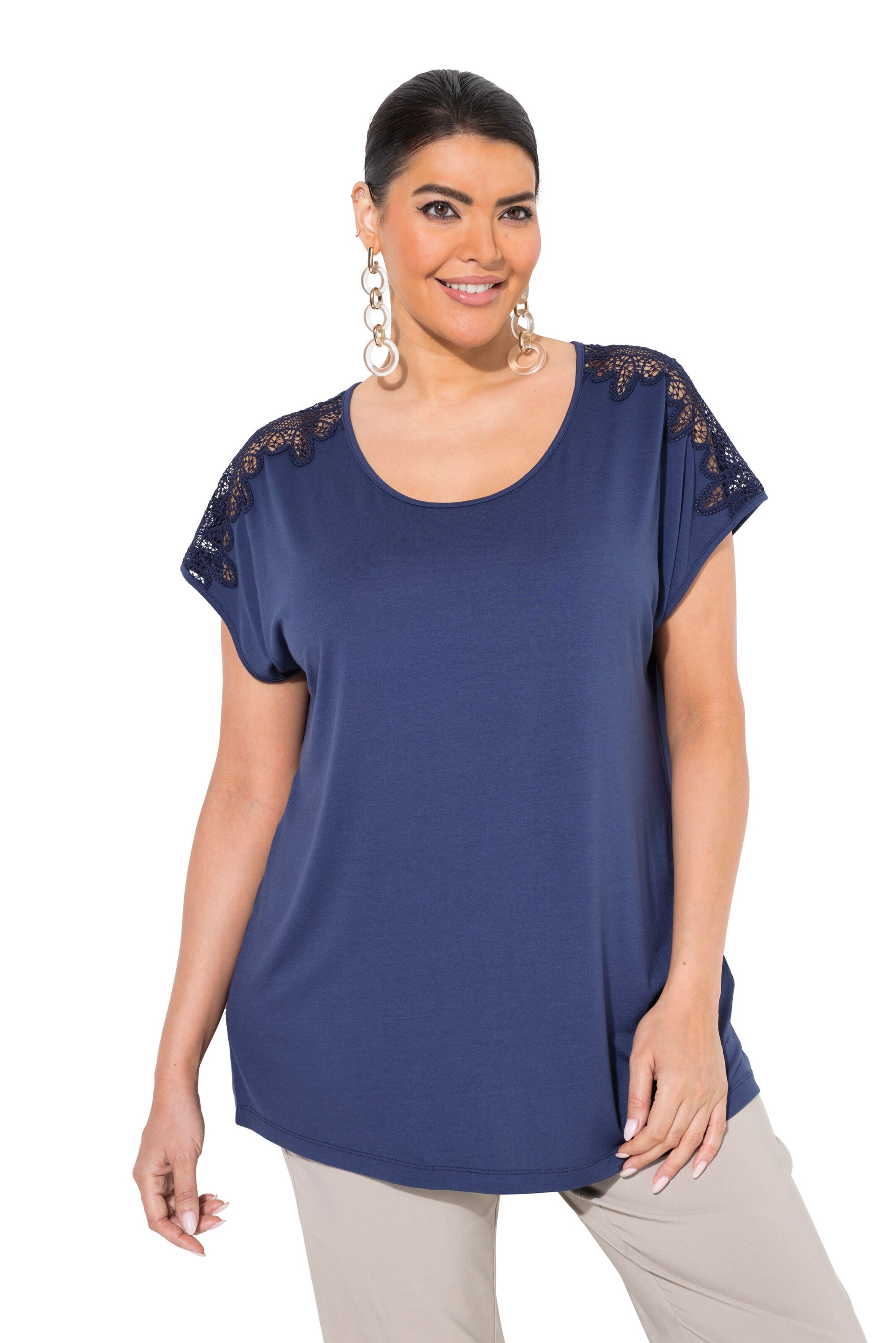 Ulla Popken Majica | modra barva: sprednja stran