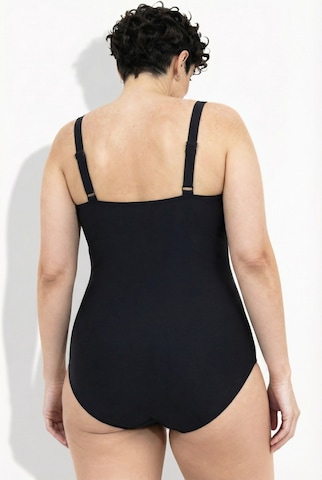 Ulla Popken Bralette Swimsuit in Black