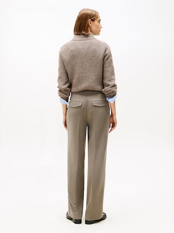 TOMMY HILFIGER Wide Leg Bügelfaltenhose in Beige