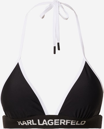 Sutien costum de baie de la Karl Lagerfeld pe negru: față