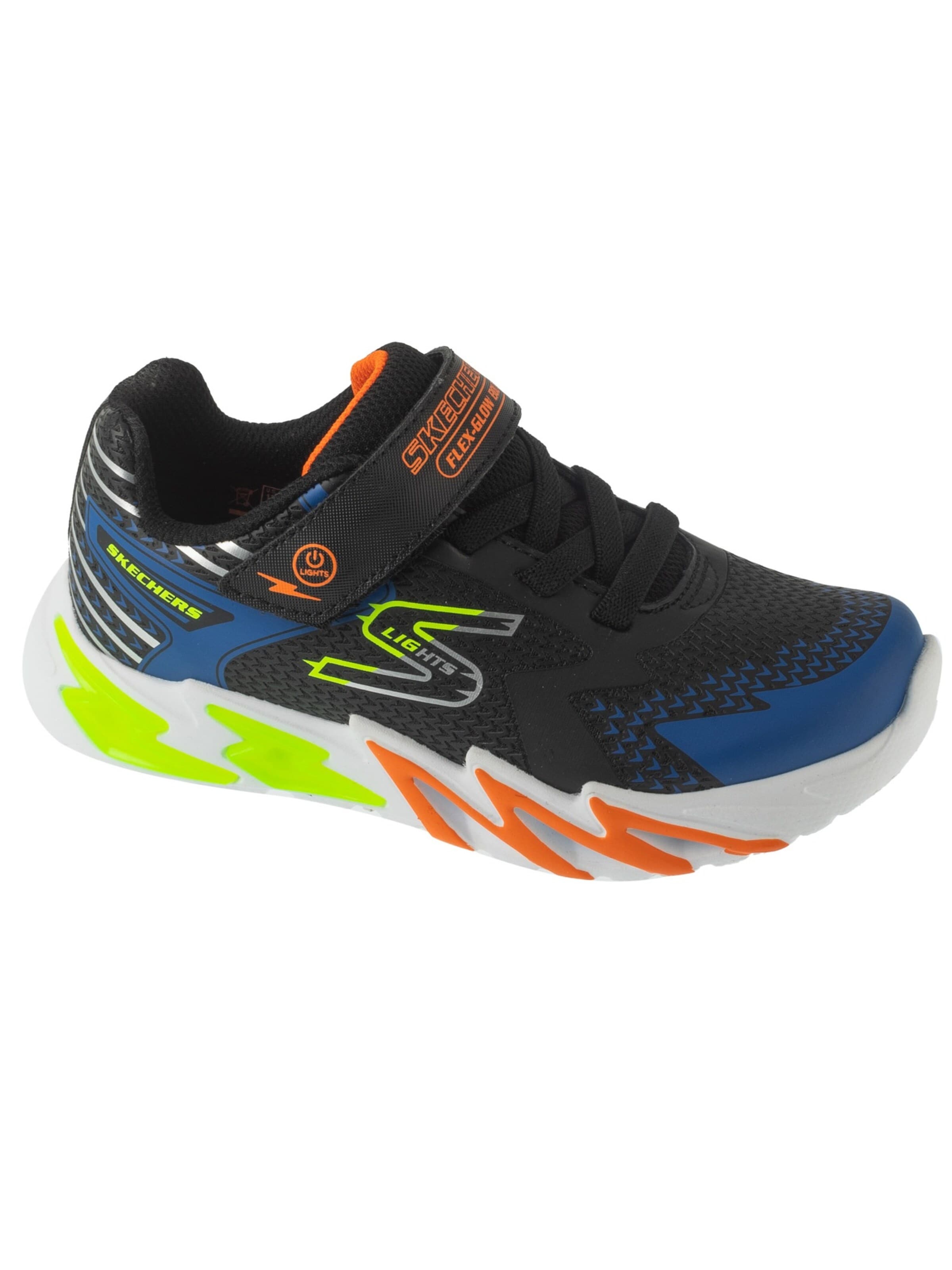 SKECHERS Sneakers 'S Lights: Flex-Glow Bolt' in Zwart: voorkant