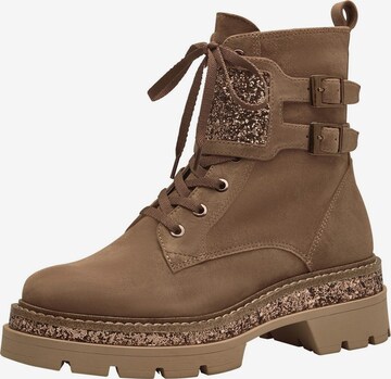 TAMARIS Lace-Up Ankle Boots in Brown: front