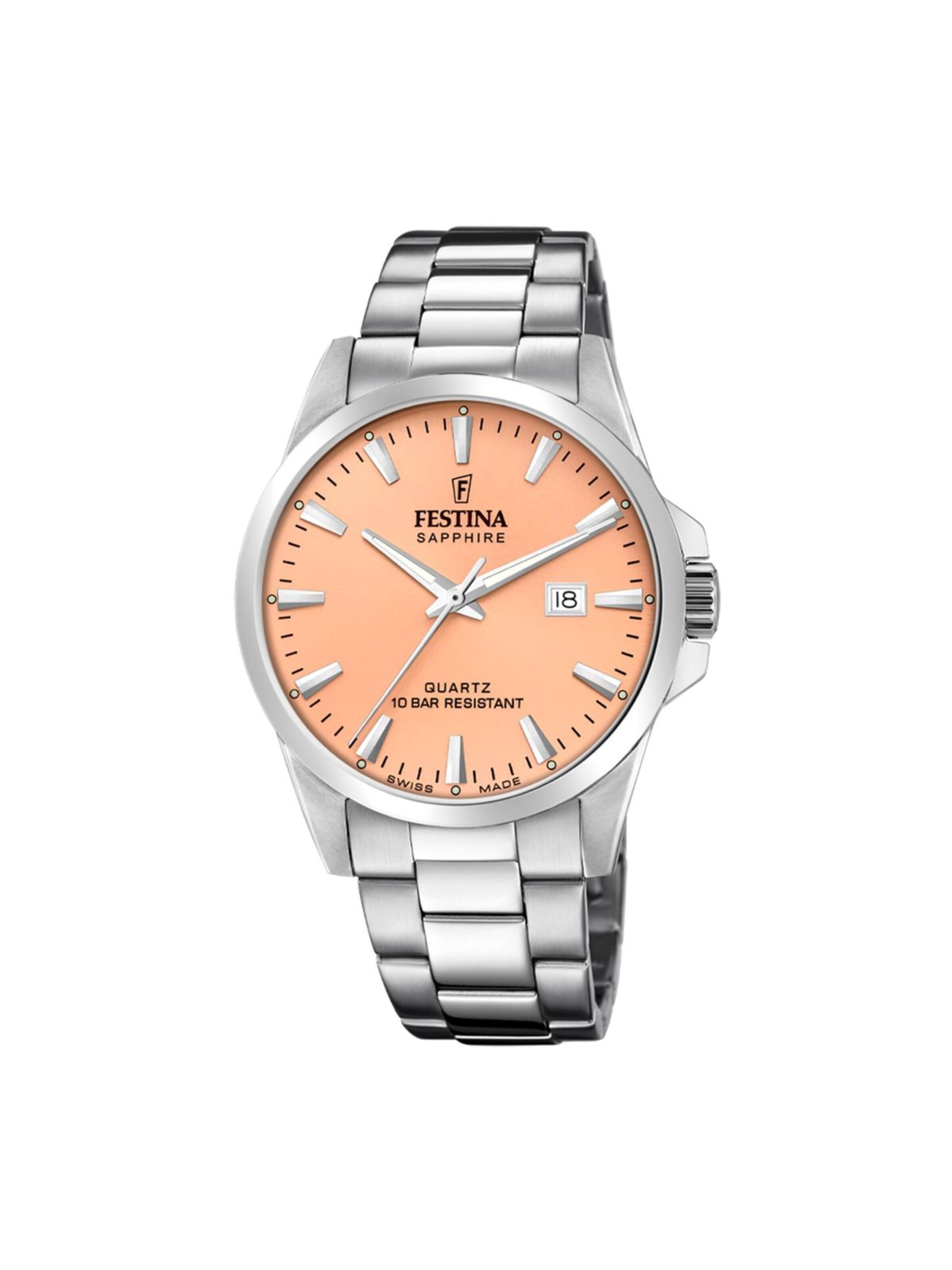Montre à affichage analogique 'Date watch Classics Swiss Made' FESTINA en marron : devant