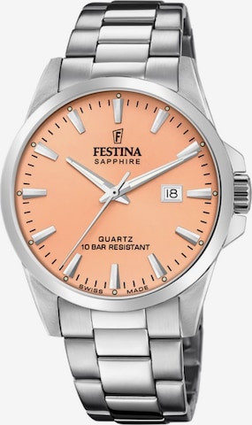 Montre à affichage analogique 'Date watch Classics Swiss Made' FESTINA en marron : devant