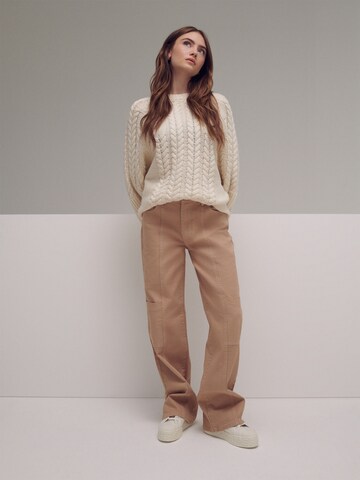 Wide leg Pantaloni 'Evelyn' di LENI KLUM x ABOUT YOU in beige