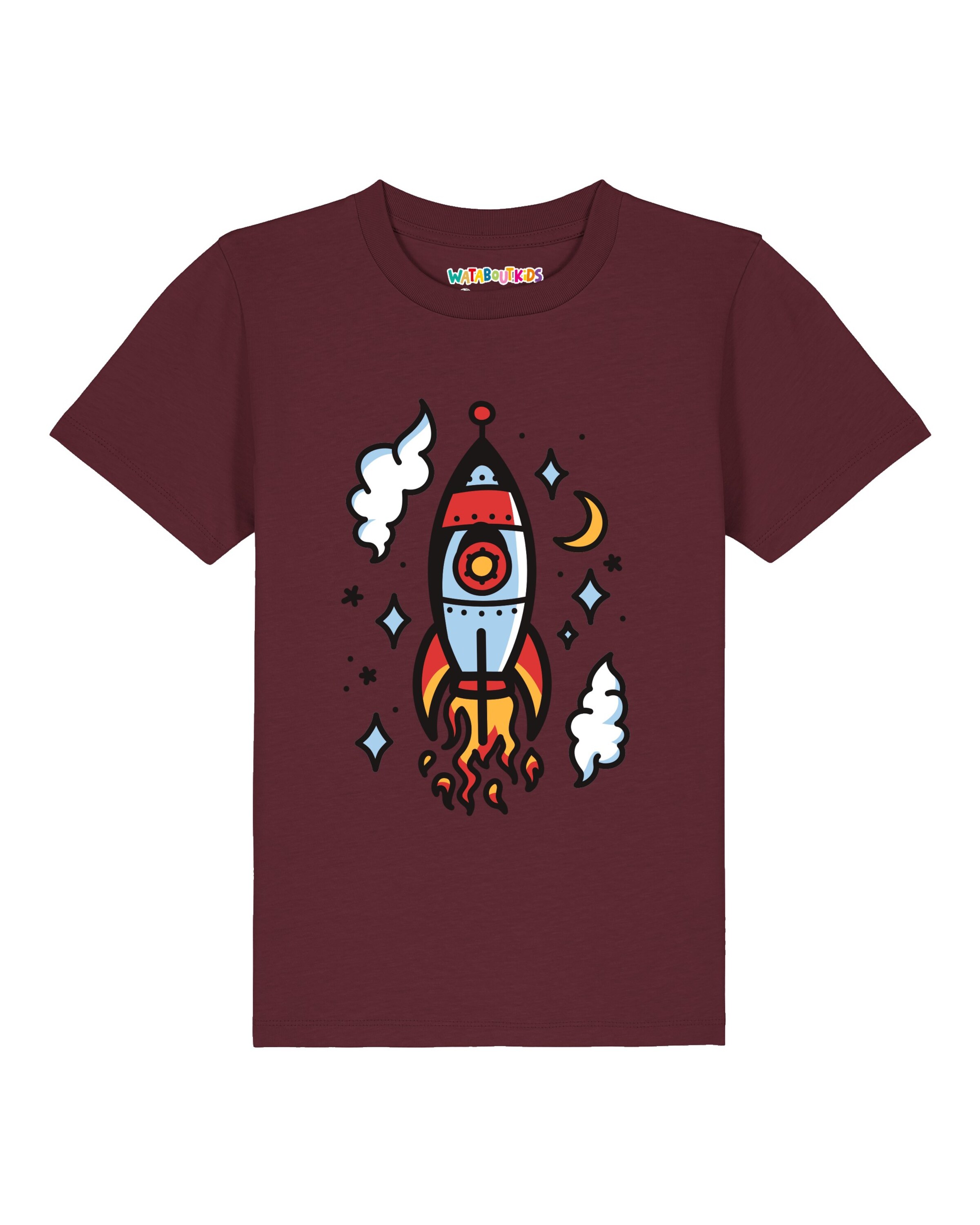 watabout.kids Shirt 'Rakete' in 104 in Light blue / Red / Merlot / White, Item view