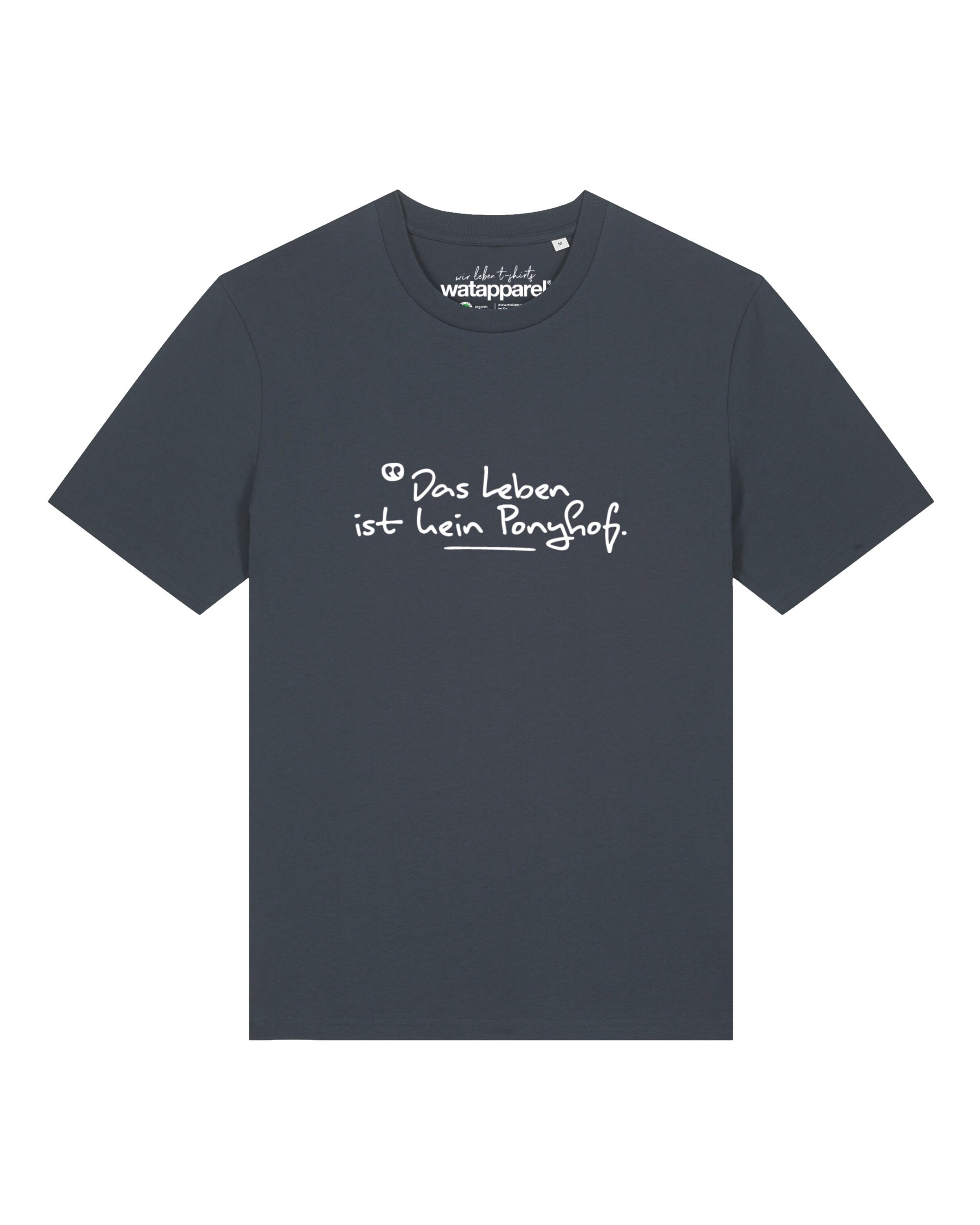 Watapparel Shirt 'Das Leben Ist Kein Ponyhof' in Grey: front