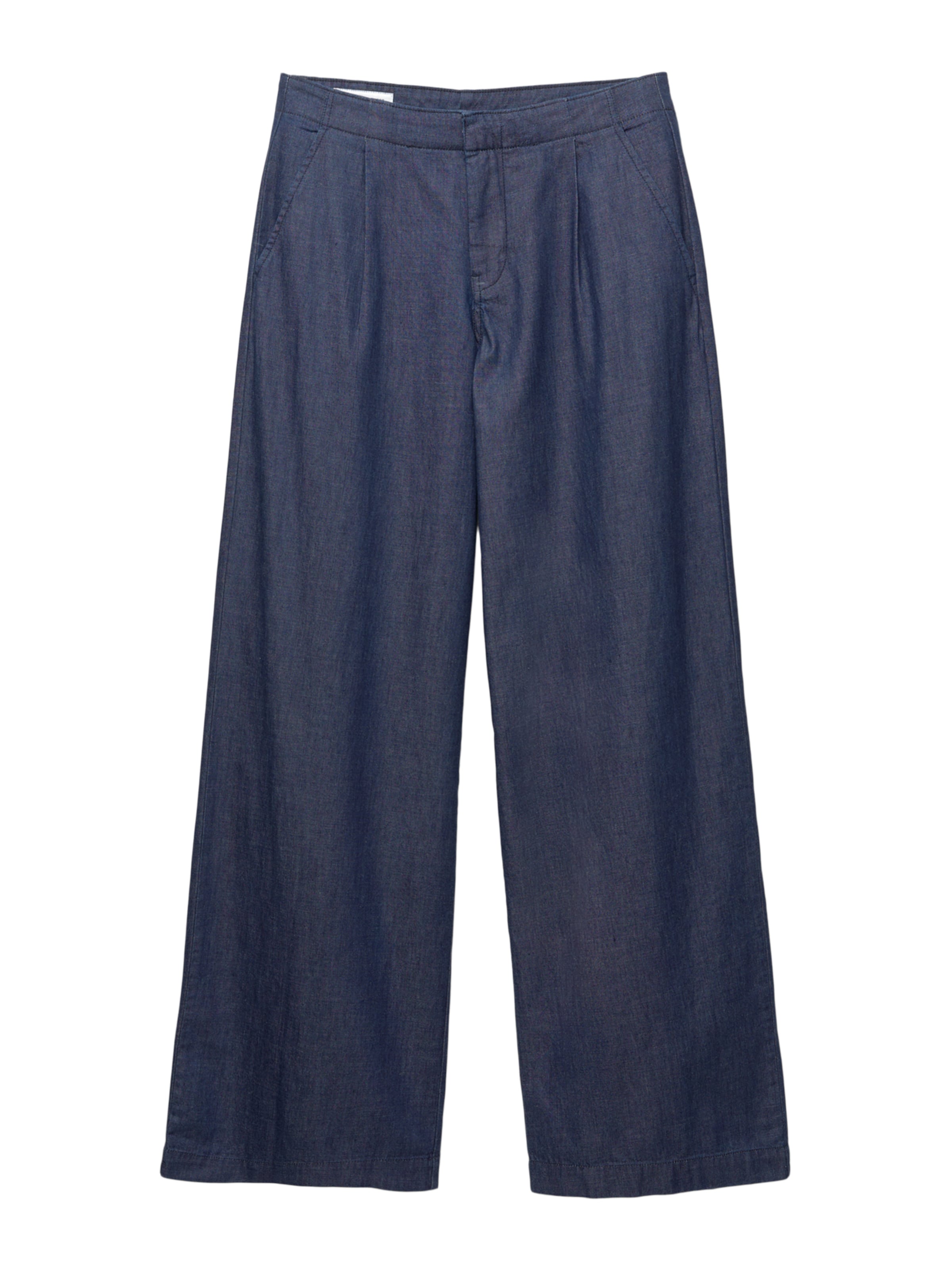 Pantaloni cu cute Pull&Bear pe albastru închis, Vizualizare produs