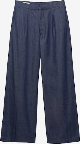 Pull&BearWide Leg/ Široke nogavice Traperice s naborima - plava boja: prednji dio