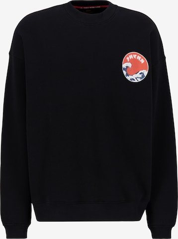 ALPHA INDUSTRIES Sweatshirt 'Japan Wave Warrior' i svart: framsida
