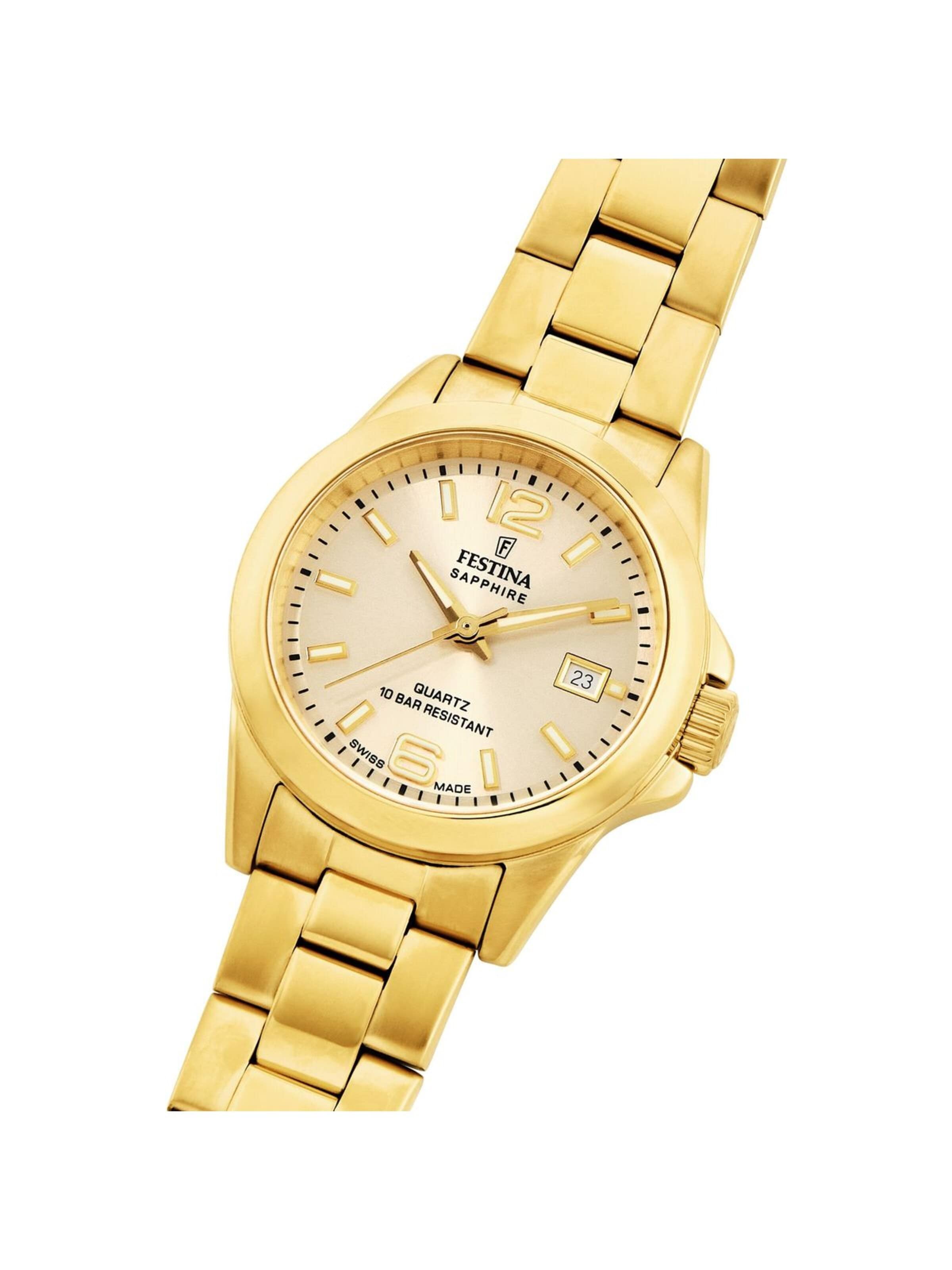 Montre à affichage analogique 'Festina - Watch Classiques Acier Swiss Made - Quartz watch movement - Watch case width: 29.5 mm' FESTINA en or