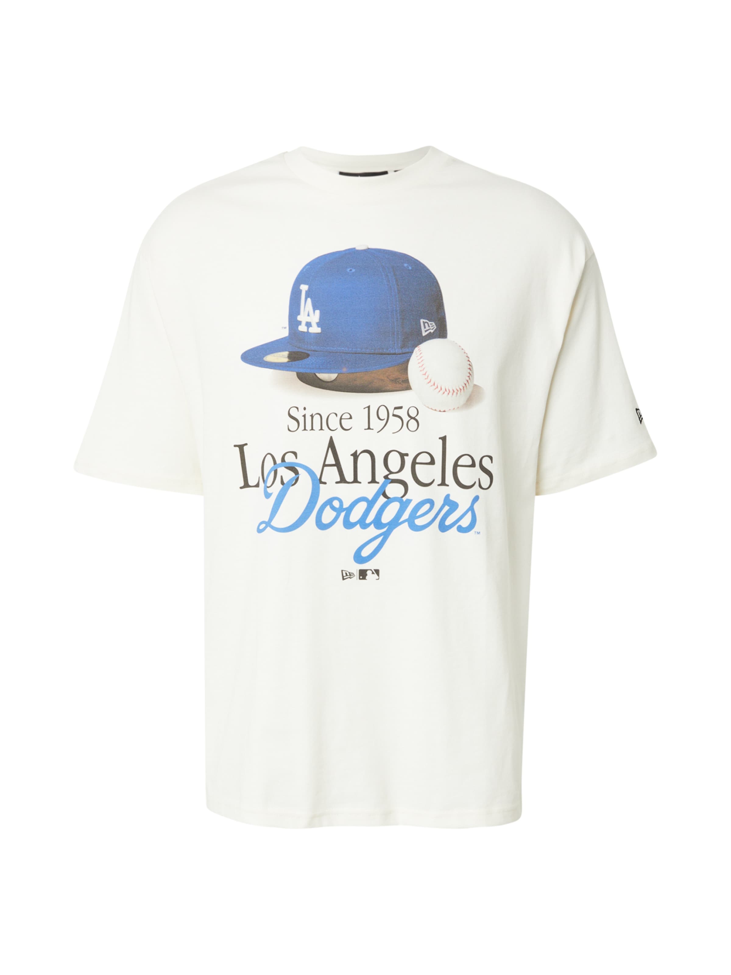 NEW ERA Tričko 'Los Angeles Dodgers' – bílá: přední strana