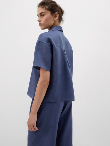 INTIMISSIMI Bluse 'The Pure Linen' in Blau