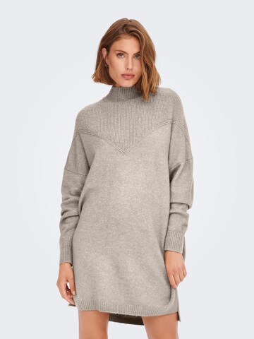 ONLY Knitted dress in Grey: front