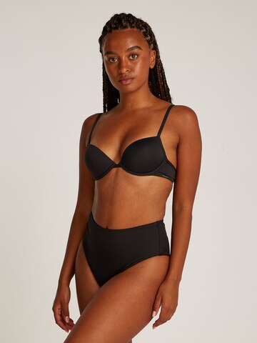Calvin Klein Swimwear Push-up Bikini top in Black: front
