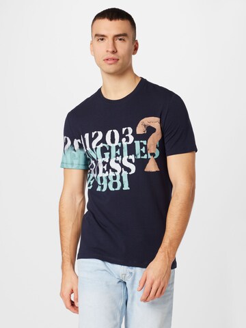 T-Shirt GUESS en bleu : devant