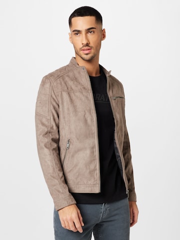 JACK & JONES Regular fit Between-Season Jacket 'Rocky' in Brown: front