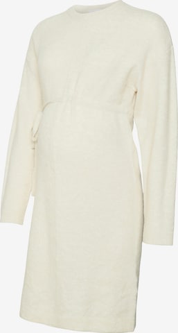Robes en maille 'MLAysa' MAMALICIOUS en beige : devant