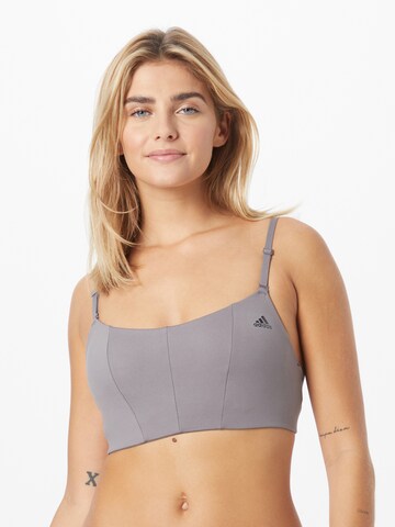 ADIDAS SPORTSWEAR Bustier Športni nederček 'Studio Light-Support' | siva barva: sprednja stran