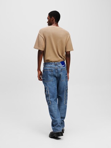 KARL LAGERFELD JEANS Loosefit Jeans 'RELAXED UTILITY' i blå