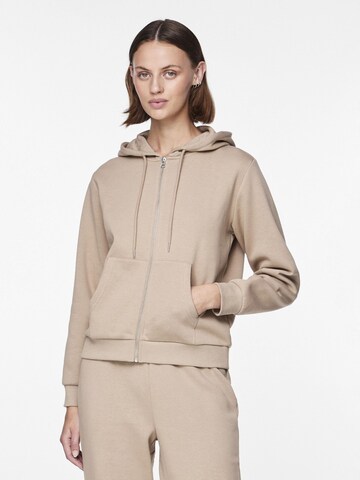 PIECES Sweatjakke 'CHILLI' i beige: forside