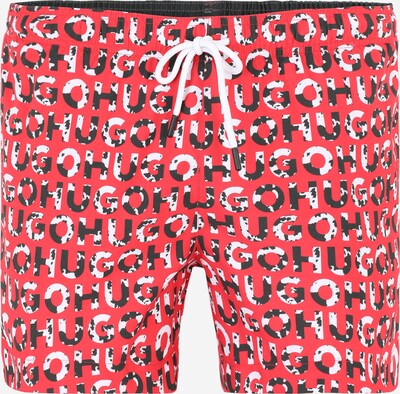 HUGO Shorts de bain 'TORTUGA' en rouge sang / noir / blanc cassé, Vue avec produit
