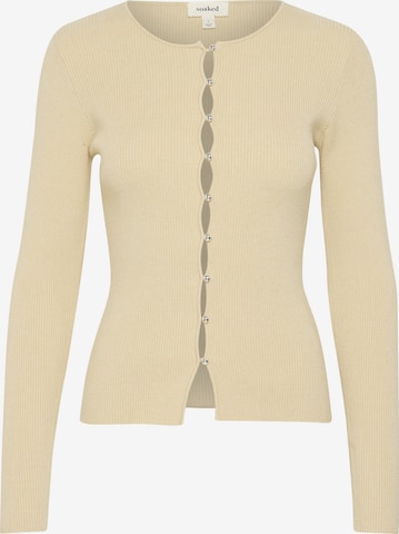 SOAKED IN LUXURY Strickjacke 'Spina' in Beige: Vorderseite