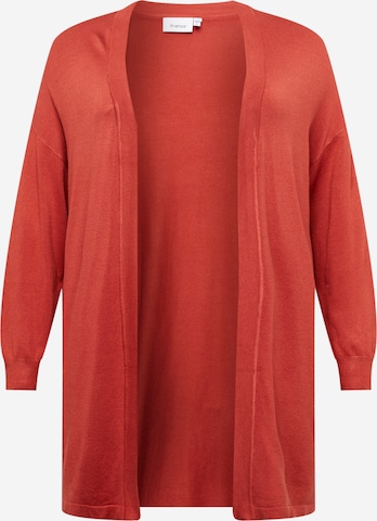 Fransa Curve Knit Cardigan 'BLUME' in Red: front