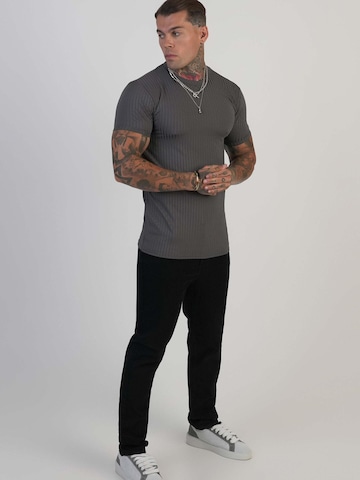 SikSilk Shirt 'Muscle Fit T-Shirt' in Brown