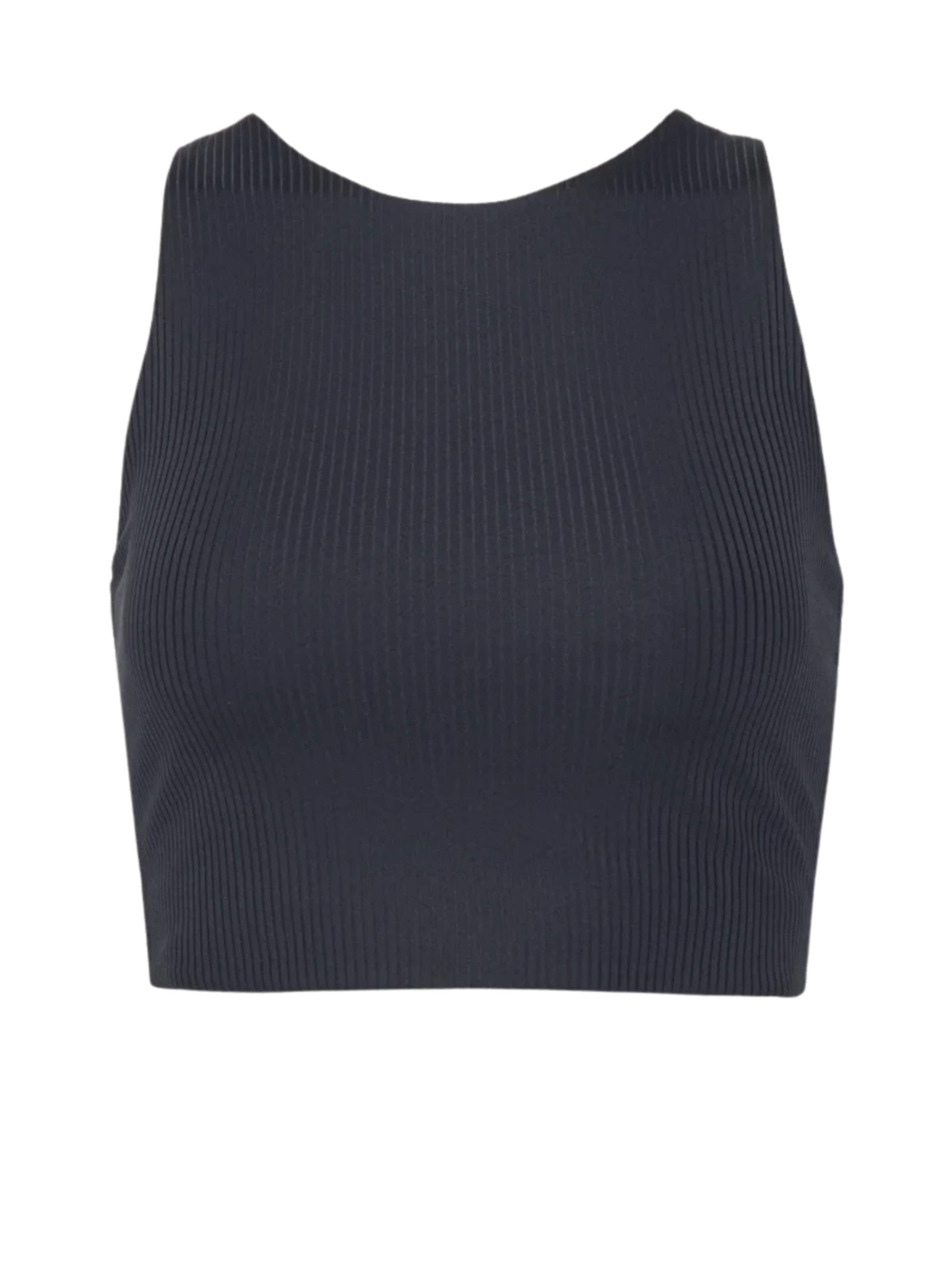 Girlfriend Collective Sport bh ' Rib ' in Zwart: voorkant