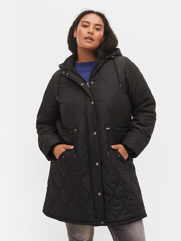 Zizzi Between-season jacket in Black: front