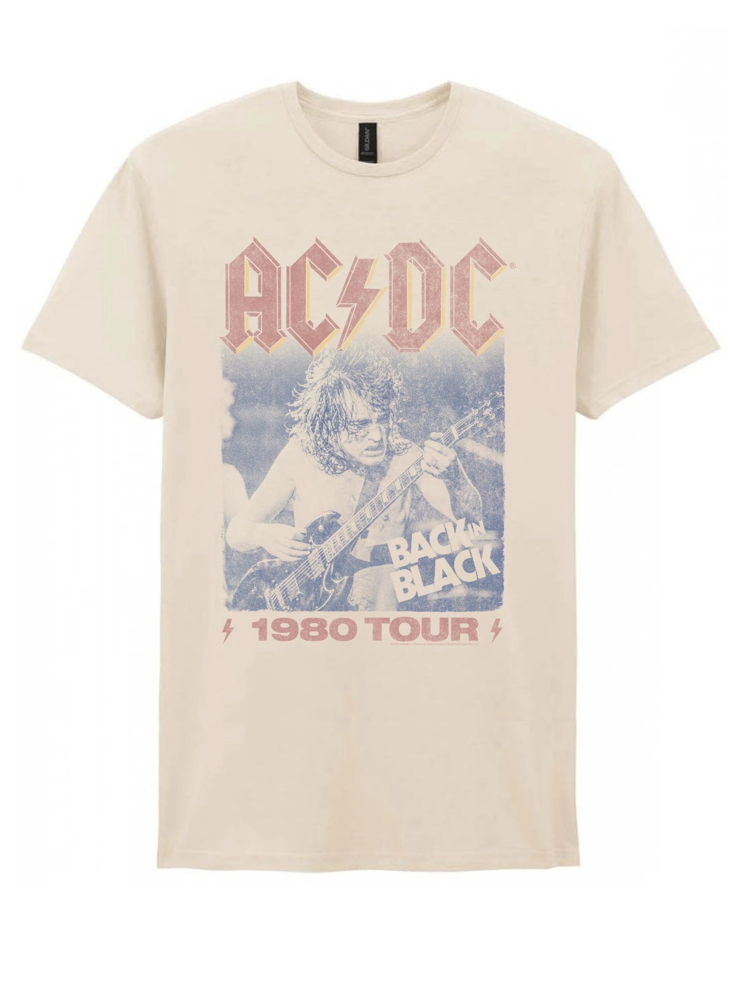 AC/DC Shirt 'AC/DC Back In Black Angus Solo T-Shirt'‌‌‌‌‌‌‌‌‌‌ in Weiß: Vorderseite
