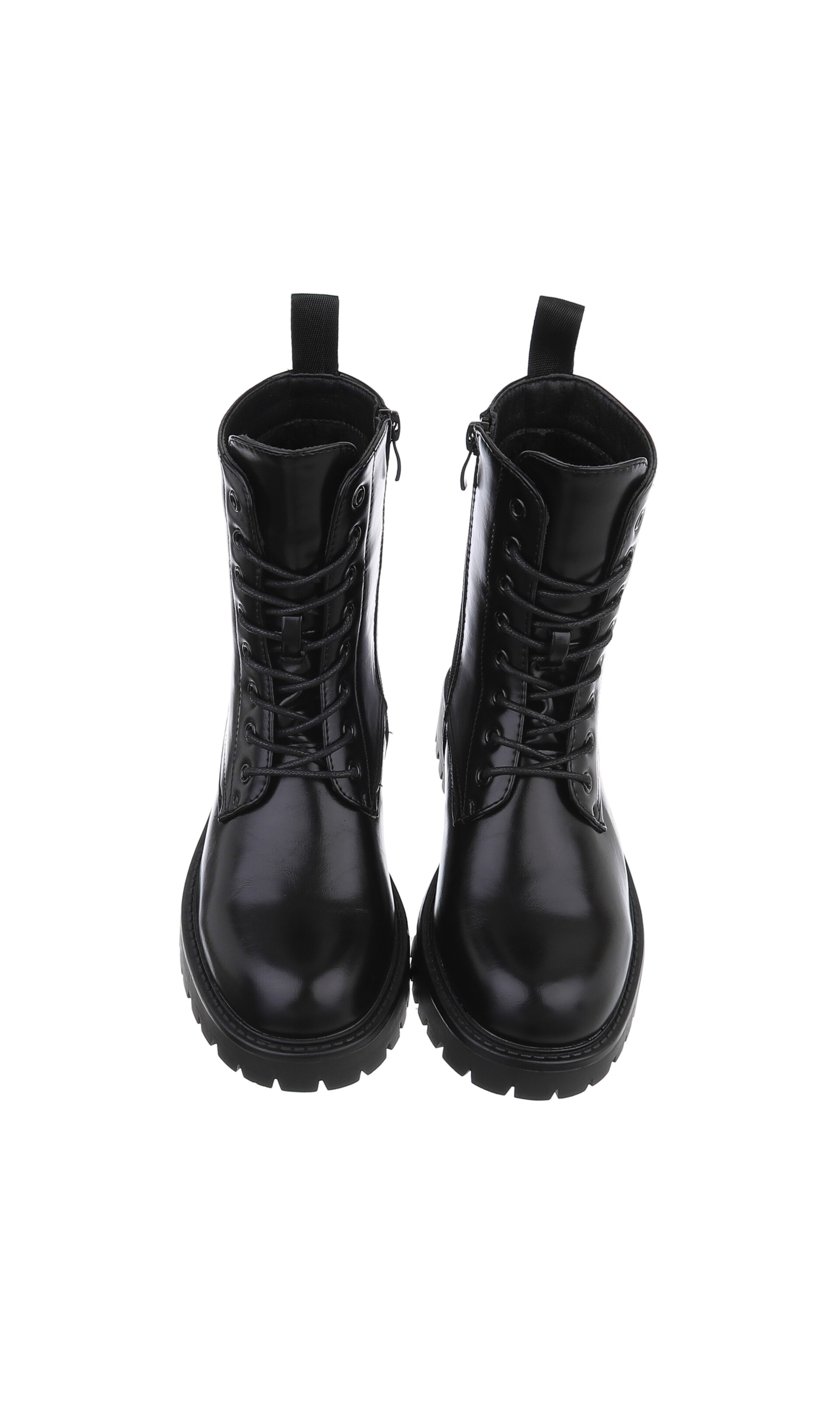 Ital-Design Schnürstiefelette in Schwarz