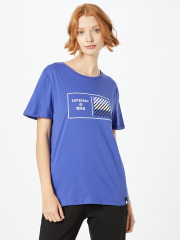 Superdry Functioneel shirt 'Train Core' in Blauw: voorkant